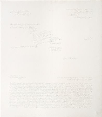 Alessandro Algardi (1945), Manoscritto, 1979, acrilico su tela, cm 80x70 ca...