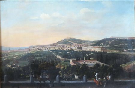 DIPINTO, Dipinto olio su tela raff. "Veduta di Napoli" - cm 79 x 55 - XIX sec.