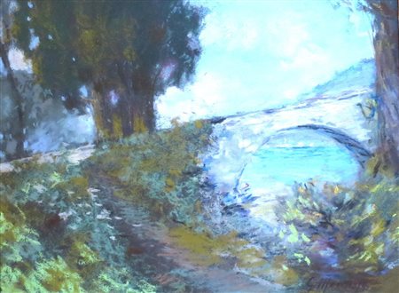 GIUSEPPE MENTESSI, Giuseppe Mentessi (1857/1931) tempera grassa su tavola...