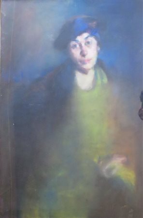 DIPINTO, Dipinto pastello su carta "ritratto di donna" cm 107x 71 - attr....