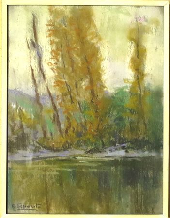 ESPOSITO, Esposito tempera grassa su tavoletta raff. "Bosco" - cm 18 x 24 -...