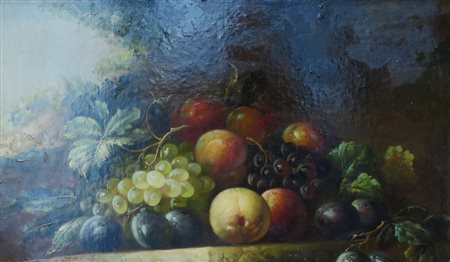 DIPINTO, Dipinto olio su tela fissato su tavola raff. "Natura morta di...