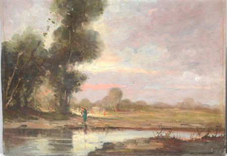 CESARE GHEDUZZI, Cesare Gheduzzi (1894/1944) olio su compensato raff....