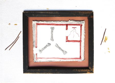 ANTONIO DIAS, Antonio Dias disegno acquerello tecnica mista - cm 17 x 13.5 -...