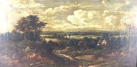 WILLS, Wills coppia olio su tela raff. "Paesaggio" - cm 30 x 60 - firmato