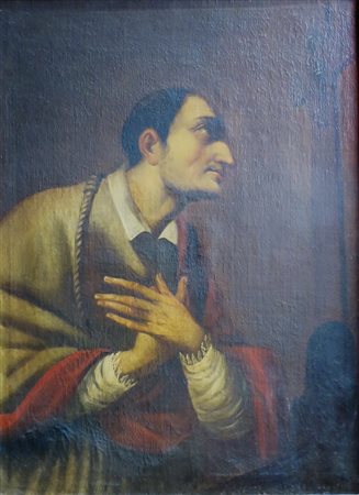 DIPINTO, Dipinto olio su tela raff. "San Carlo Borromeo" - cm 72 x 99.5 -...