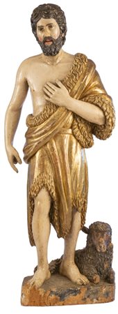 SCULTURA, Scultura lignea raff. "San Giovanni Battista" cm 122 Emilia...