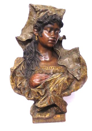 FRIEDRICH GOLDSHEIDER, Friedrich Goldscheider (1845/1897) "Busto femminile"...