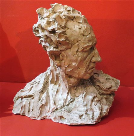 SILVIO MONFRINI, Silvio Monfrini scultura "Figura maschile" firmata e datata...