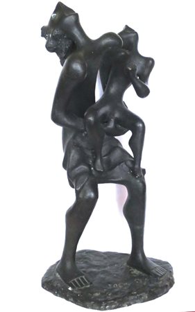 CLAUDIO TREVI, Claudio Trevi (1928/1987) scultura in bronzo brunito raff....