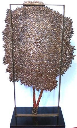 MARIO ROSSELLO, Mario Rossello (1927/2000) scultura in bronzo dorato "Albero"...