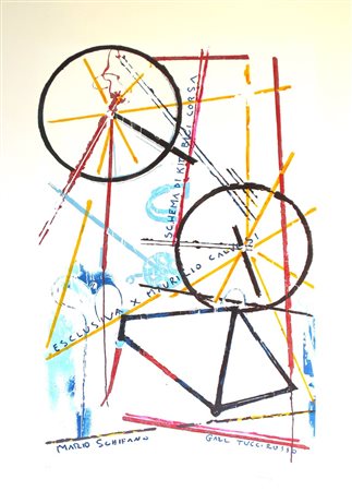 MARIO SCHIFANO, Mario Schifano litografia prova d'autore raffigurante...