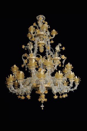 LAMPADARIO, Lampadario h: cm 175 lar. cm 145 Murano XX sec.