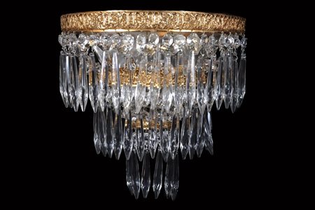 QUATTRO APLIQUES, Quattro apliques in bronzo e cristallo larghezza cm 27 prof...