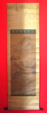 KAKEMONO, Kakemono raff. "paesaggio" - cm 153.5 x 46.5 - XIX sec