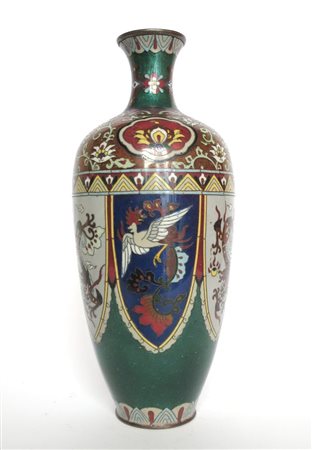 CINA, Vaso in cloisonne - H 23.5 cm - Cina tras. XIX/XX sec.