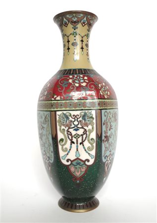 CINA, Vaso in cloisonne - H 24.5 cm - Cina trans. XIX/XX sec.