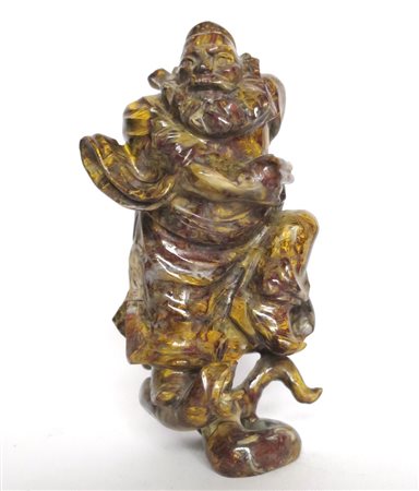 CINA, Occhio di tigre "Guerriero" - H 14.3 cm - Cina trans. XIX/XX sec.