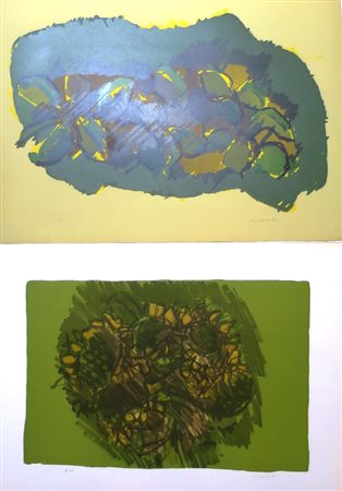ENNIO MORLOTTI, Ennio Morlotti due litografie raff. "limoni" - cm 41.5 x 61.8...