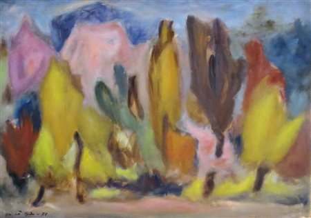 SALVATORE ARICO', Salvatore Aricï¿½ olio su tela raff. "Macchia di colore" -...