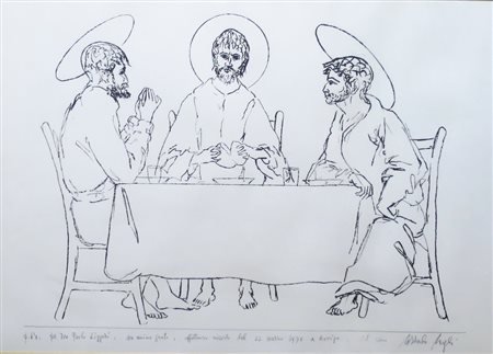 CORRADO CAGLI, Corrado Cagli (1910/1976) prova d'autore raff. "Ultima cena" -...