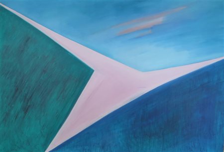 DIPINTO, Dipinto acrilico su tela raff. "Orizzonte" - cm 132.5 x 92.5 -...