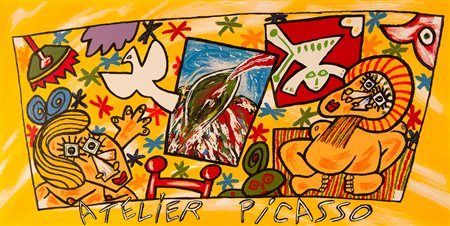 BRUNO DONZELLI, Bruno Donzelli litografia "Atelier Picasso" firmata e...