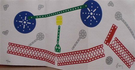 ENRICO BAJ, Enrico Baj "Terzina XI Meccano" libro d'artista con multiplo...