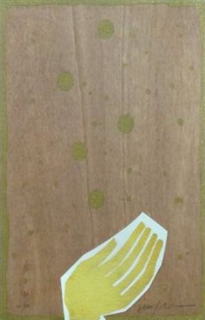 SERIGRAFIA, Serigrafia su legno "Pinocchio" con oro in foglia - cm 45 x 60