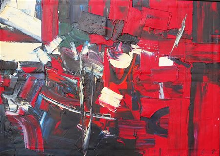 PIERLUIGI DE LUTTI , Dipito olio su tela "piccola terra calda" cm 140 x 100