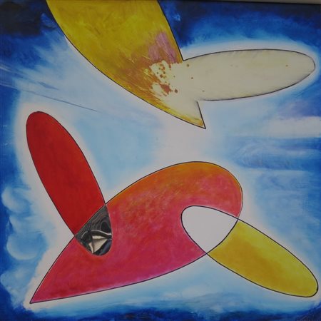 LUCIANO CHINESE, Astratto con specchio cm 75 x 75