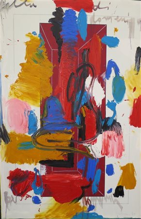 GIORGIO MOISO, Dipinto olio su tela "bella di domenica" cm 100 x 150