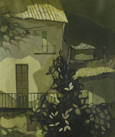 BASILEPoesia di un paesaggio, 1971Olio su cartonecm 80x70Firma al...