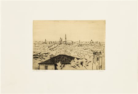 RENZO BIASION (1914-1996)Veduta di VicenzaIncisioneLastra cm 18,5x26,5Foglio...