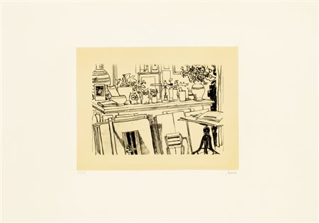 RENZO BIASION (1914-1996)Senza TitoloLitografiaFoglio cm 50x35Firma e...