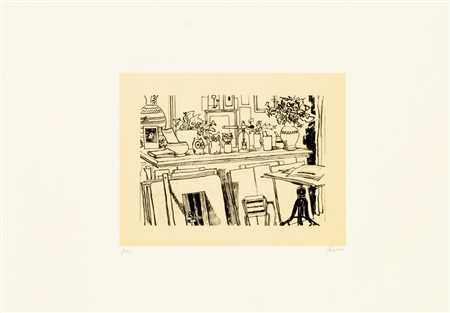 RENZO BIASION (1914-1996)Senza TitoloLitografiaFoglio cm 50x35Firma e...