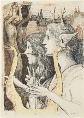 ALBERTO ABATE (1946-2012)Ditirambo, 1982Litografiacm 80x57,5Firma, titolo,...