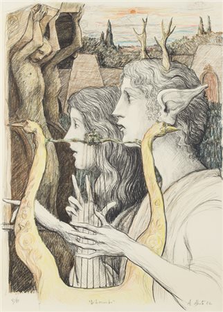 ALBERTO ABATE (1946-2012)Ditirambo, 1982Litografiacm 80x57,5Firma, titolo,...