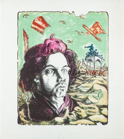 ROBERTO BARNI (1939)Autoritratto, 1981Litografia su pietra tirata a sette...