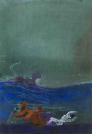 CAMINATISenza Titolo, 1962Tecnica mista su cartacm 49x34Firma e datazione al...