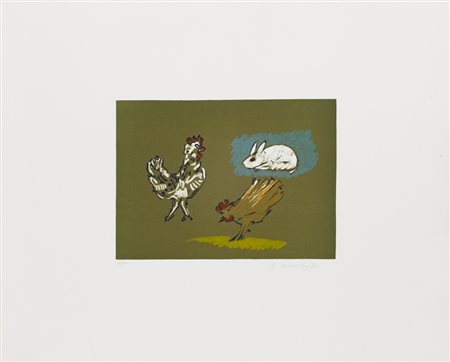 GIOVANNI OMICCIOLI (1901-1975)Senza Titolo, 1974Litografiacm 49,5x61,5Firma,...