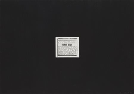 GIOVANNI BARATTOResurrectio (In vitam reditus), 1973Collage su cartaFoglio cm...