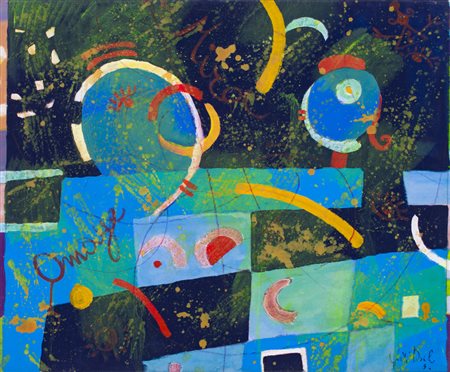 DANILO MANENTI (1951)Omaggio a Mirò, 2001Acrilici su telacm 60x72Firma al...