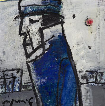 FRANCO ROGNONI (1913-1999)Giornata grigiaOlio su telacm 20x20Firma al...