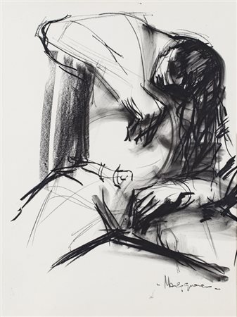 PIERO MAGGIONI (1931-1995)Senza TitoloPastelli su cartacm 50x35Firma al fronte