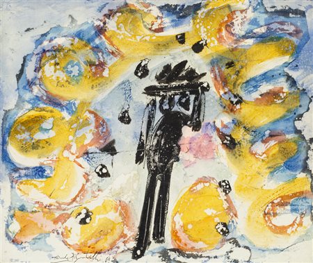 ERCOLE PIGNATELLI (1935)Rondò, 1963Olio su carta intelatacm 46x55Firma e...