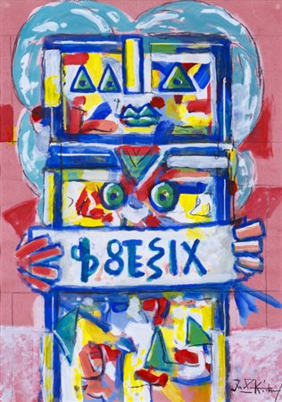 IBRAHIM KODRA (1918-2006)Poesia universale, 1998Tecnica mista su cartacm...