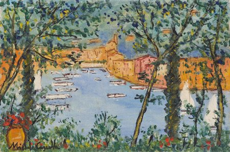 MICHELE CASCELLA (1892-1989)Portofino, 1980Olio su telacm 20x30Firma al...