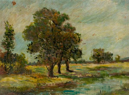 TOMMASO CASCELLA (1890-1968))Le sorgenti del fiume Pescara, 1919Olio su...