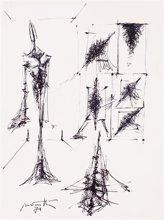 CESARE PEVERELLI (1922-2000)Senza Titolo, 1971China su cartoncinocm...